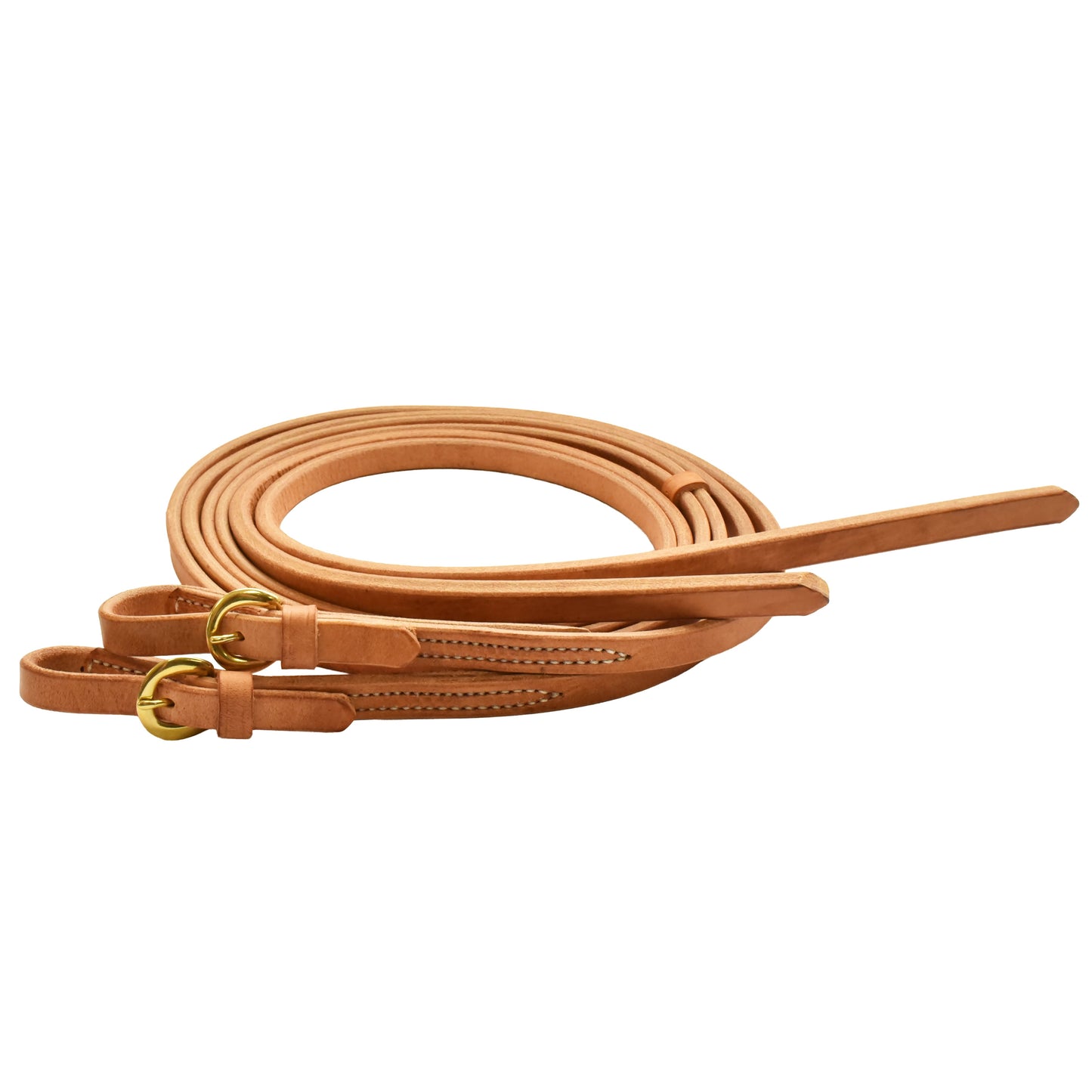 Harness Leather Buckle End Split Reins - 5/8in x 8ft