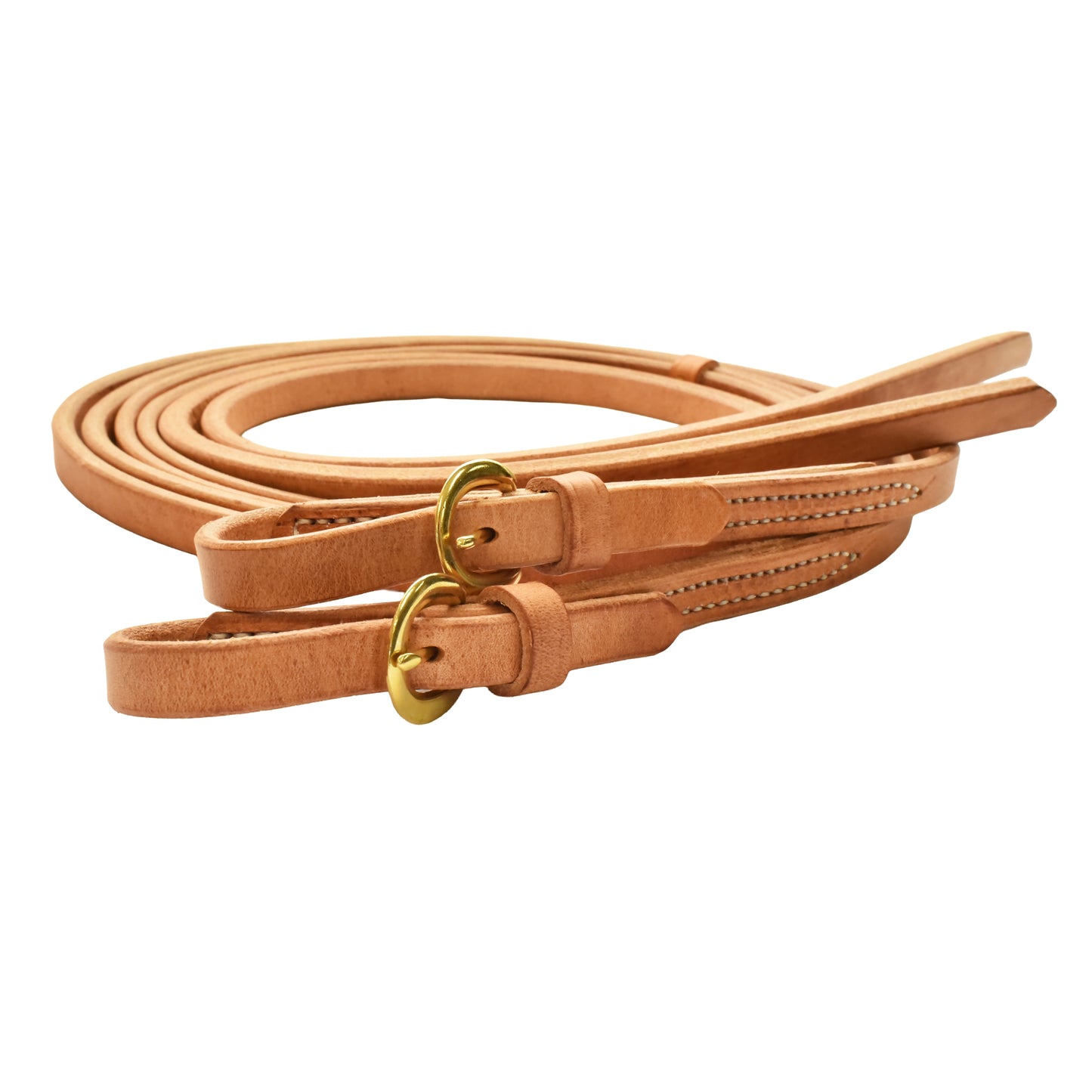 Harness Leather Buckle End Split Reins - 5/8in x 8ft
