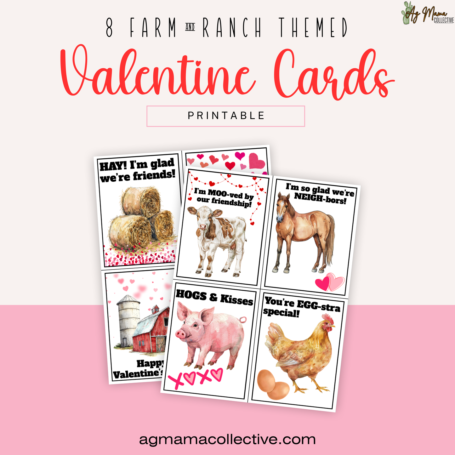 Farm & Ranch Valentine Cards for Kids | Printable Valentines