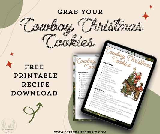 Cowboy Christmas Cookie Recipe | Instant Download
