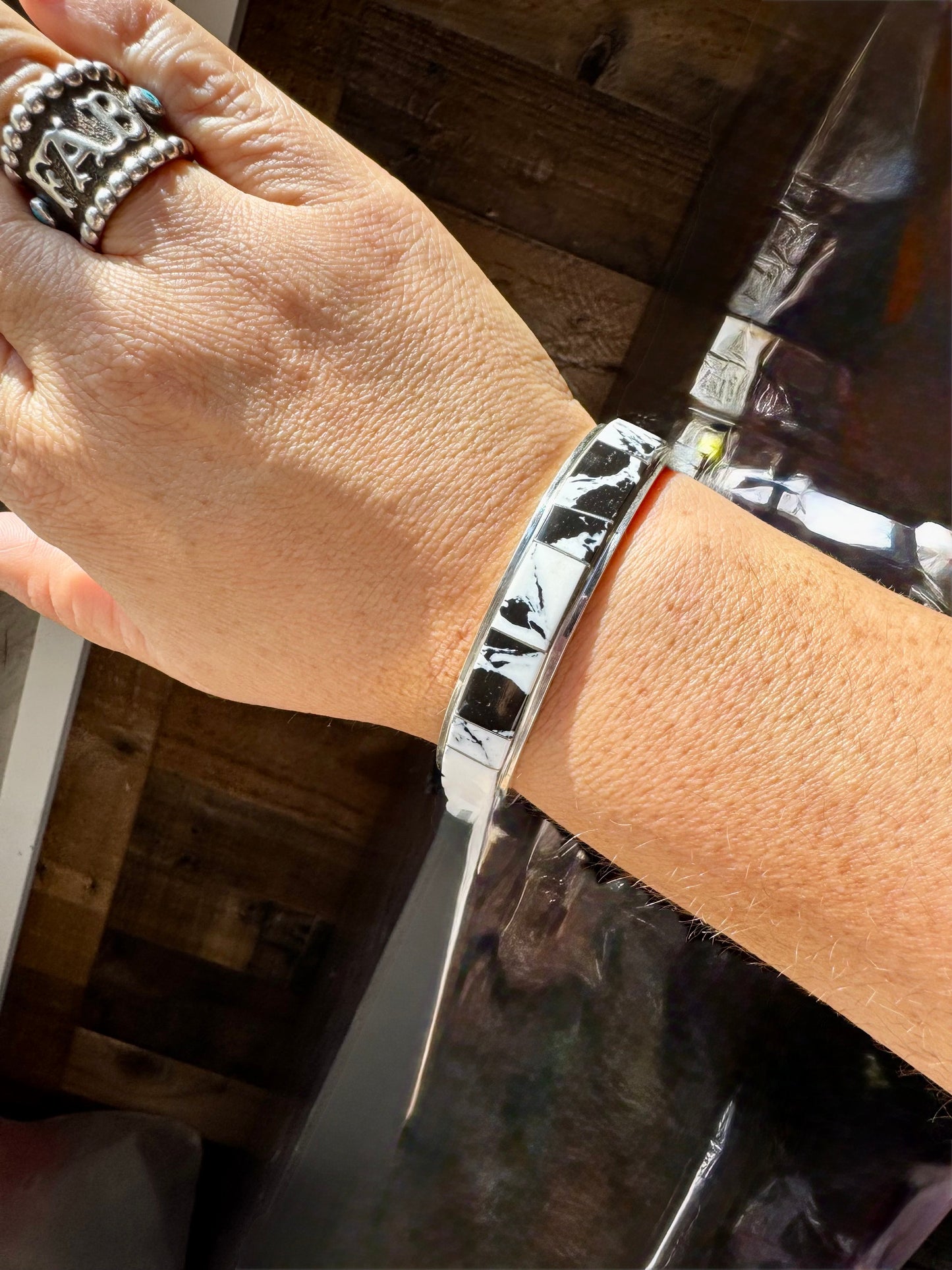 White Buffalo Cuff – Sterling Silver – SF Stamp by Steve Francisco