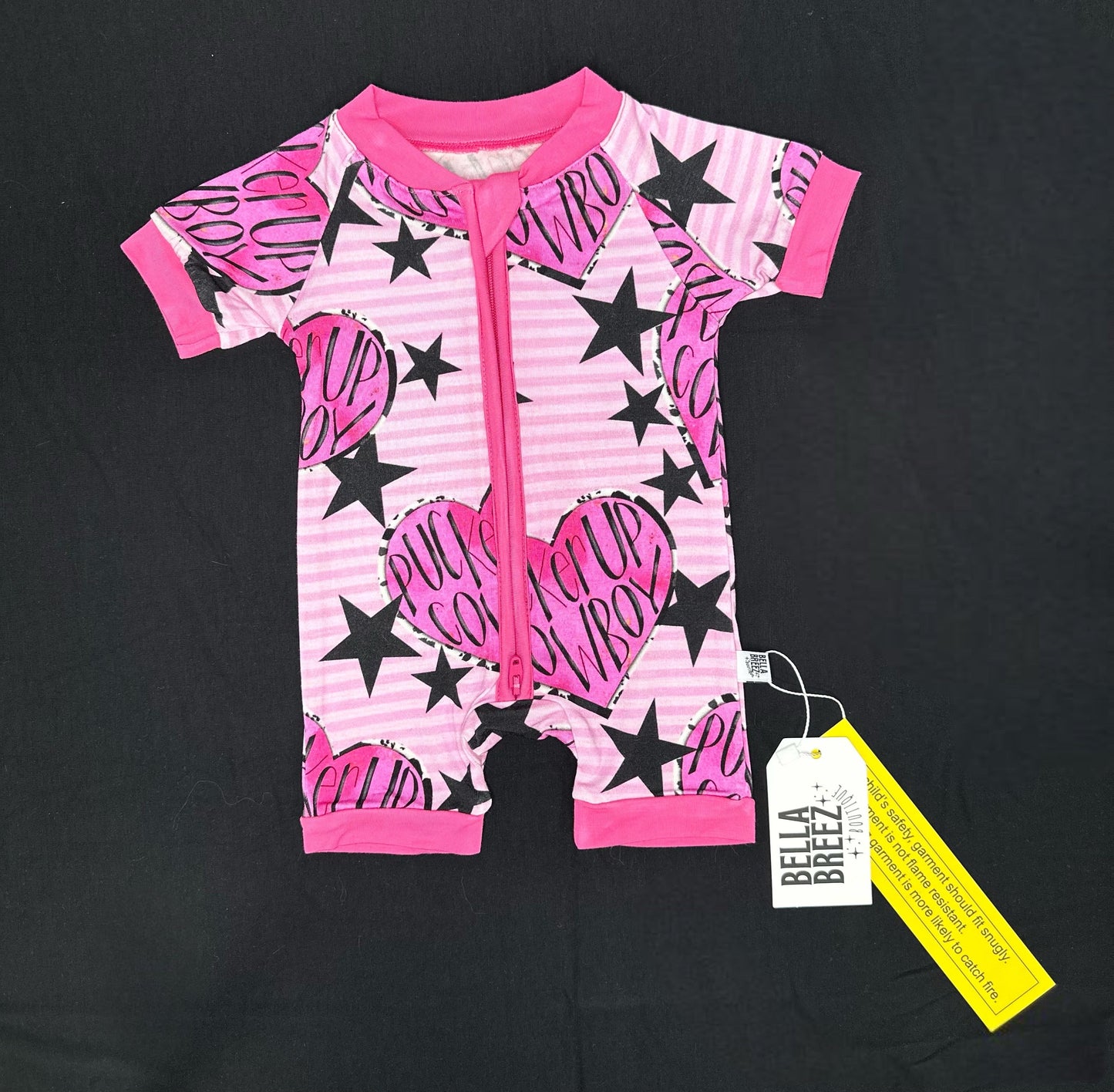 Pucker Up Cowboy Bamboo Shortie Romper (FINAL SALE)