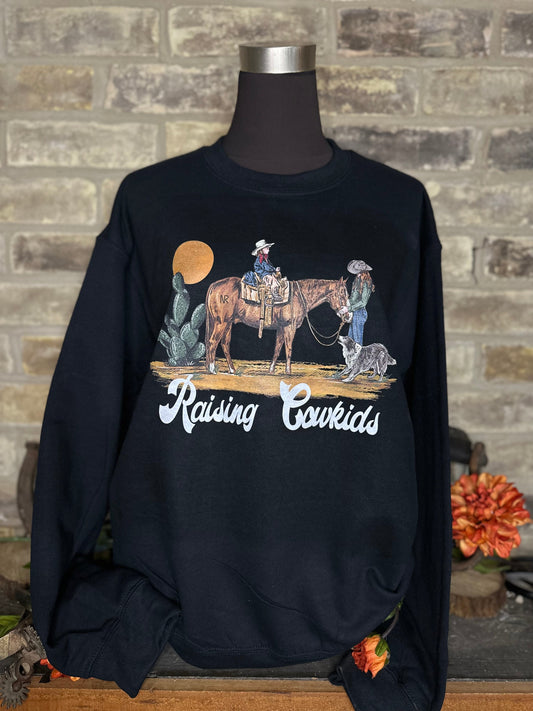 Raising Cowkids Sweatshirt-Black