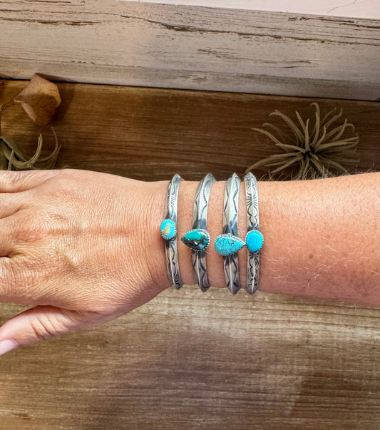 Turquoise Cuff Bracelet – Sterling Silver