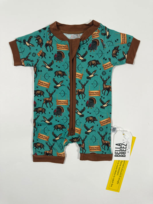 Hunting Club Bamboo Shortie Romper (FINAL SALE)