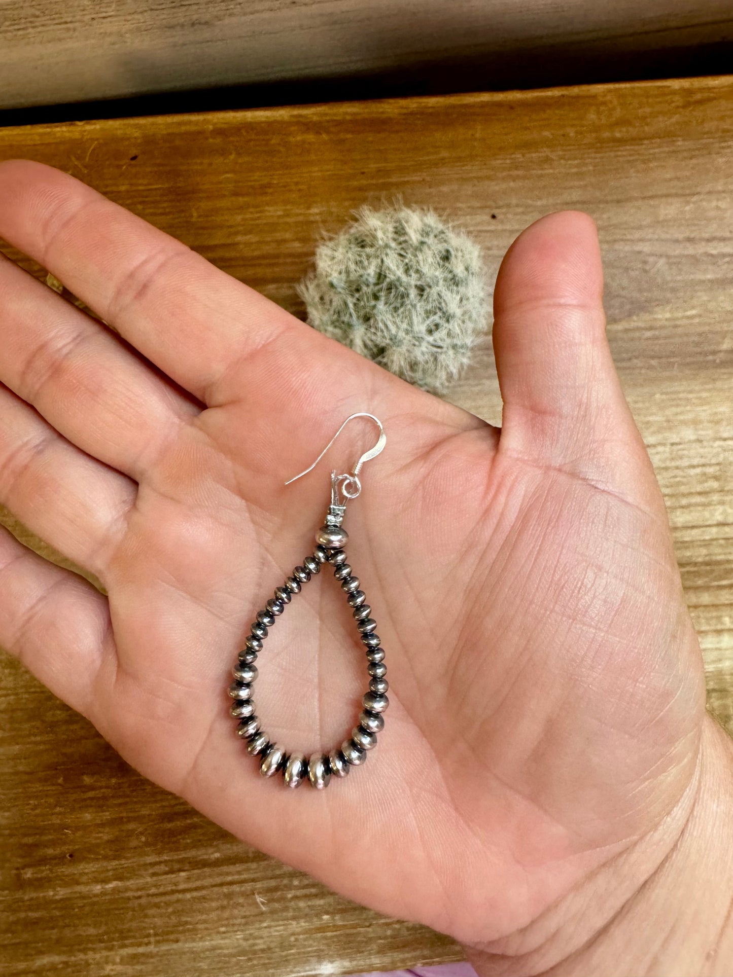 Sterling Silver Saucer Pearl Teardrop Earrings