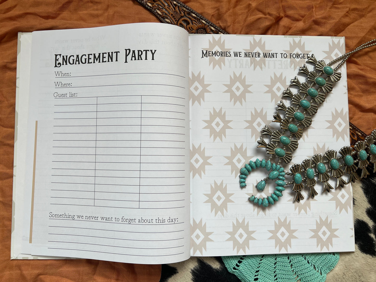 Wedding Book - Turquoise Bouquet Cover