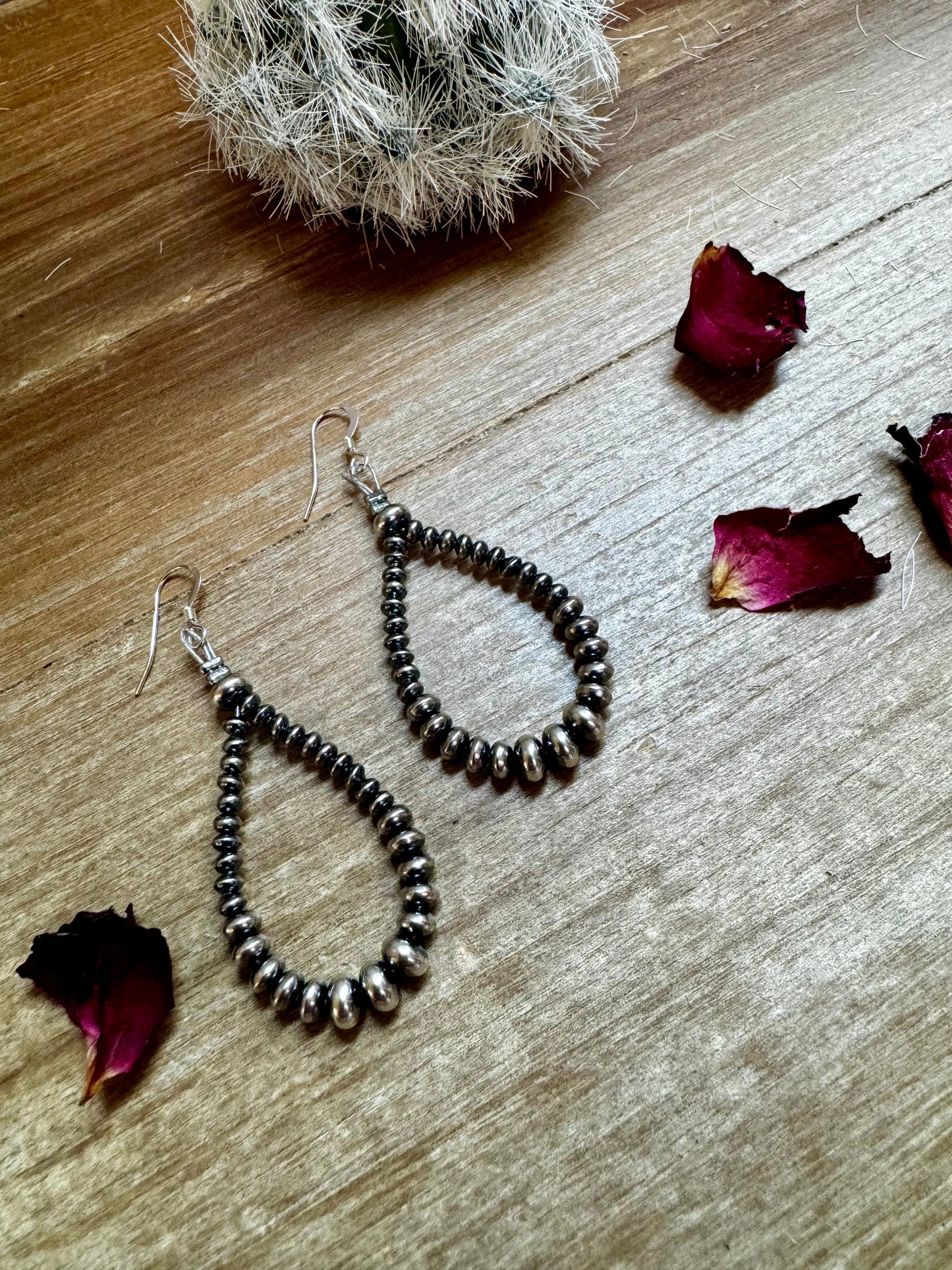 Sterling Silver Saucer Pearl Teardrop Earrings