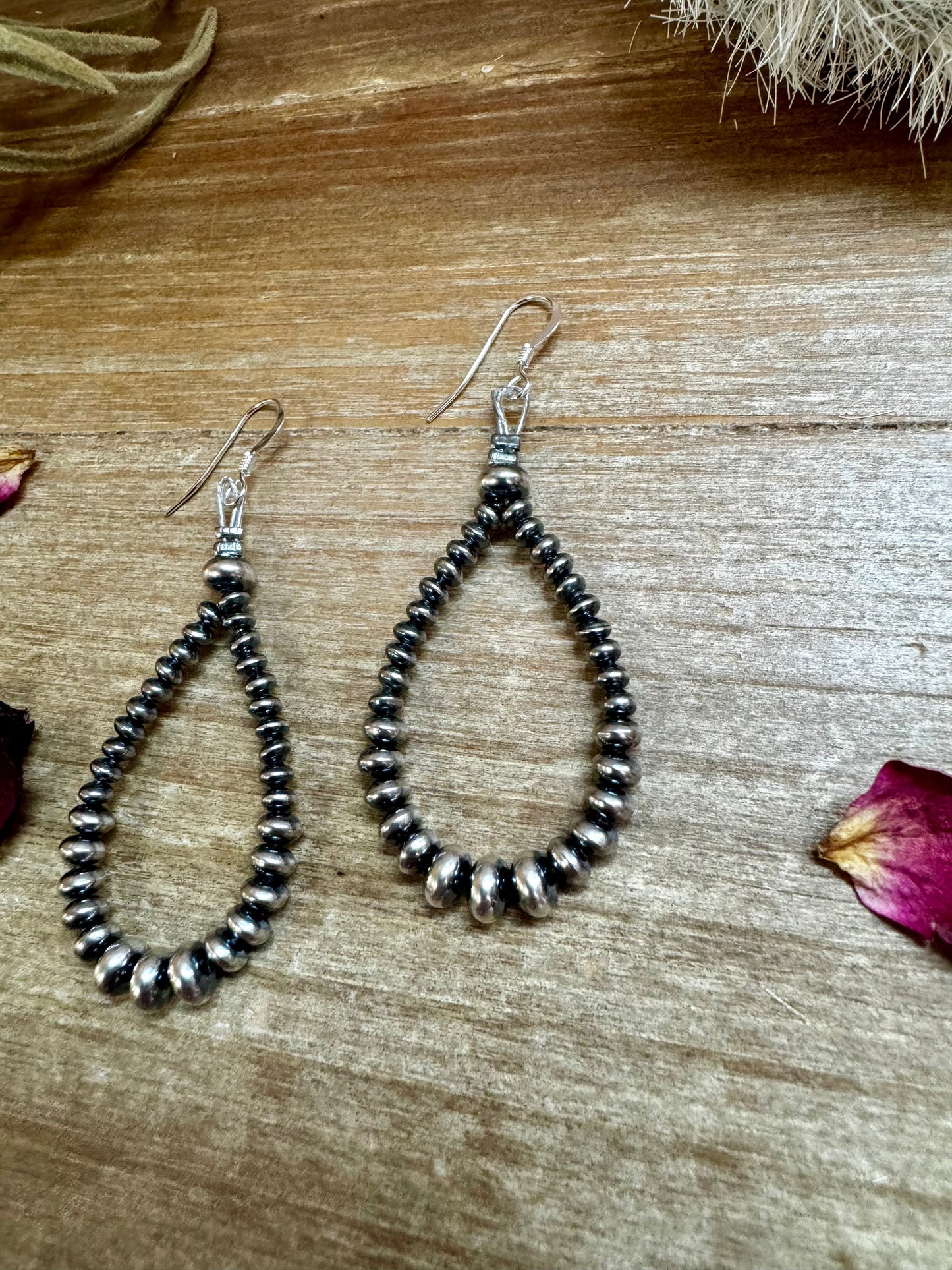 Sterling Silver Saucer Pearl Teardrop Earrings