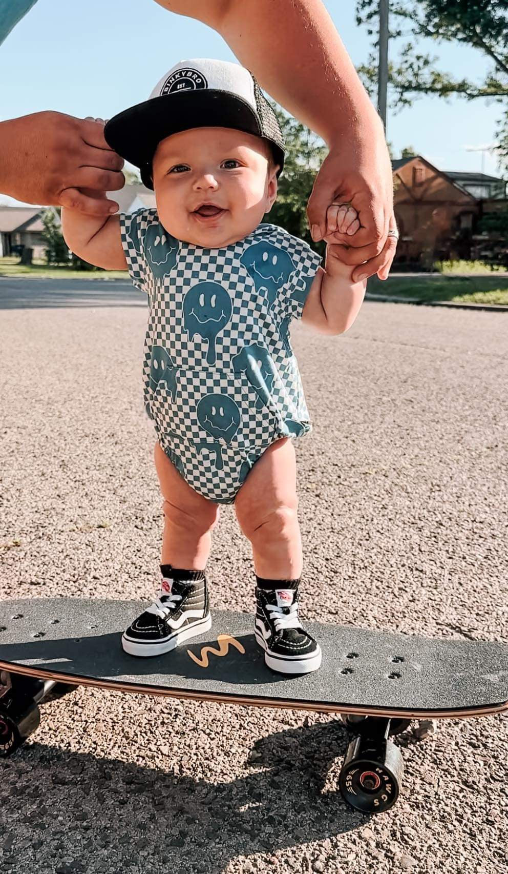 Blue Smiles Bamboo Romper (FINAL SALE)
