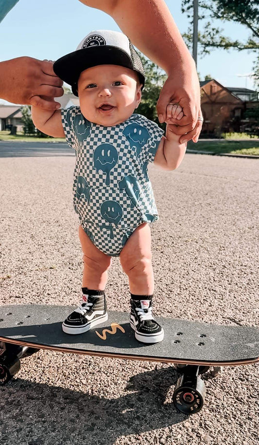 Blue Smiles Bamboo Romper (FINAL SALE)