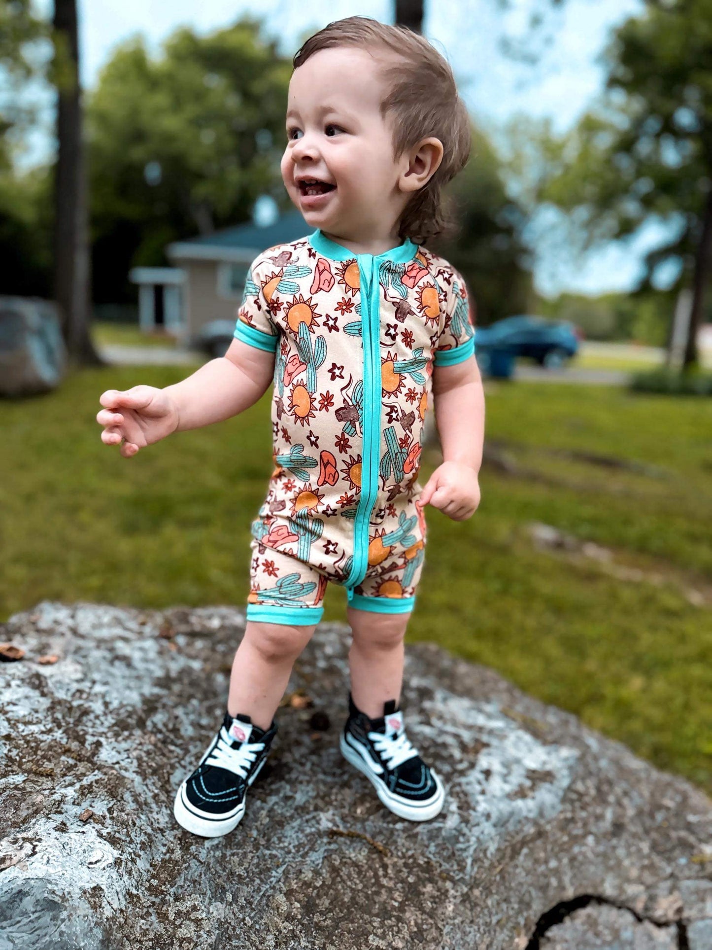 Wild West Bamboo Shortie Romper (FINAL SALE)