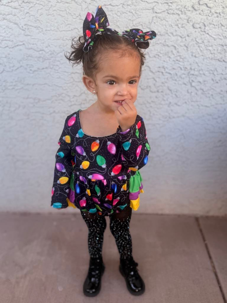 Christmas Lights Ruffle Romper