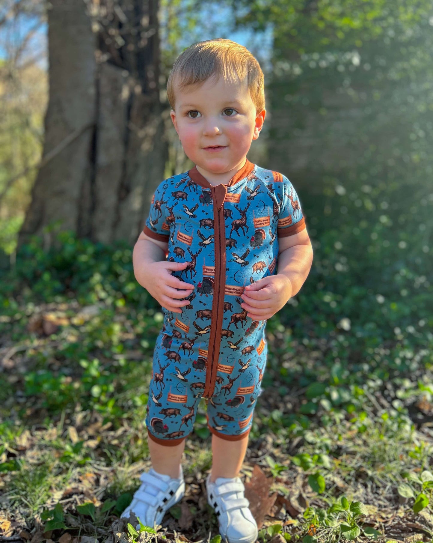 Hunting Club Bamboo Shortie Romper (FINAL SALE)