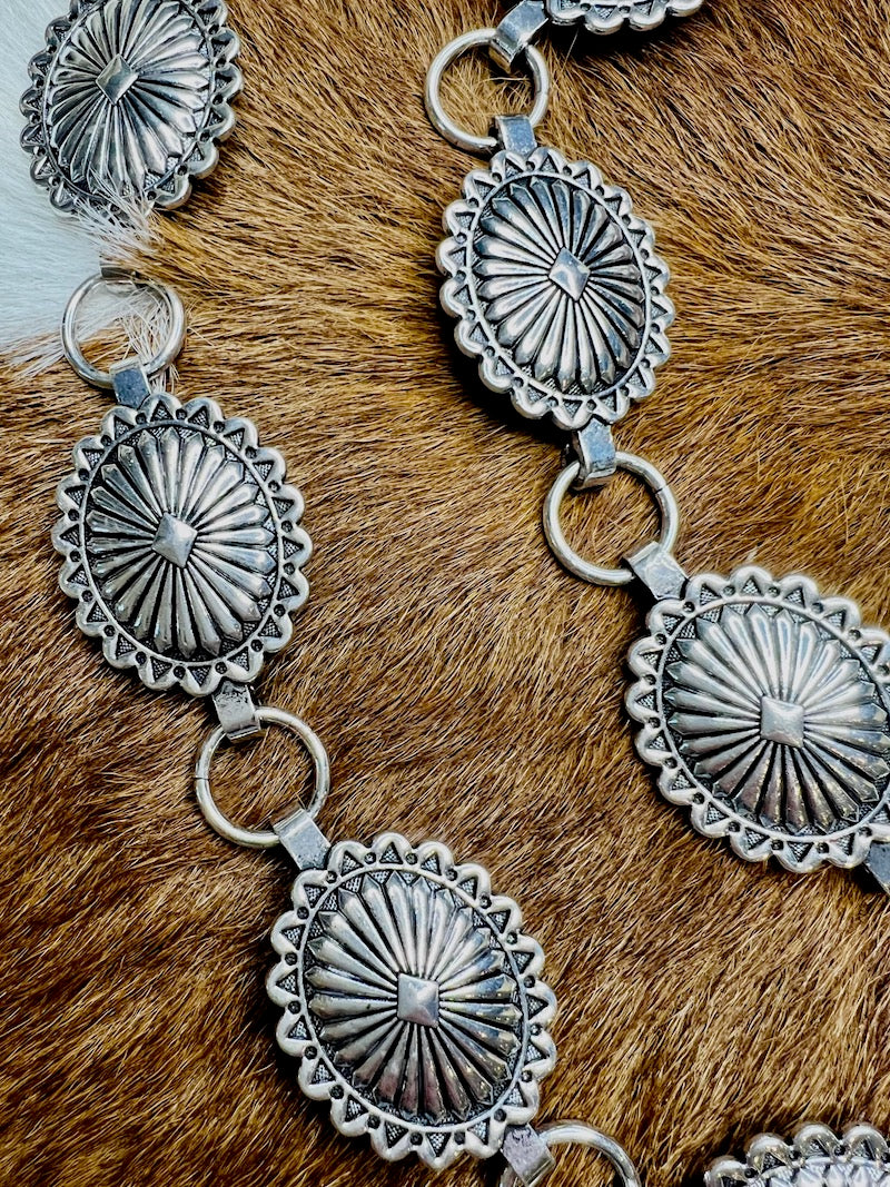 Silver Concho L/XL Belt