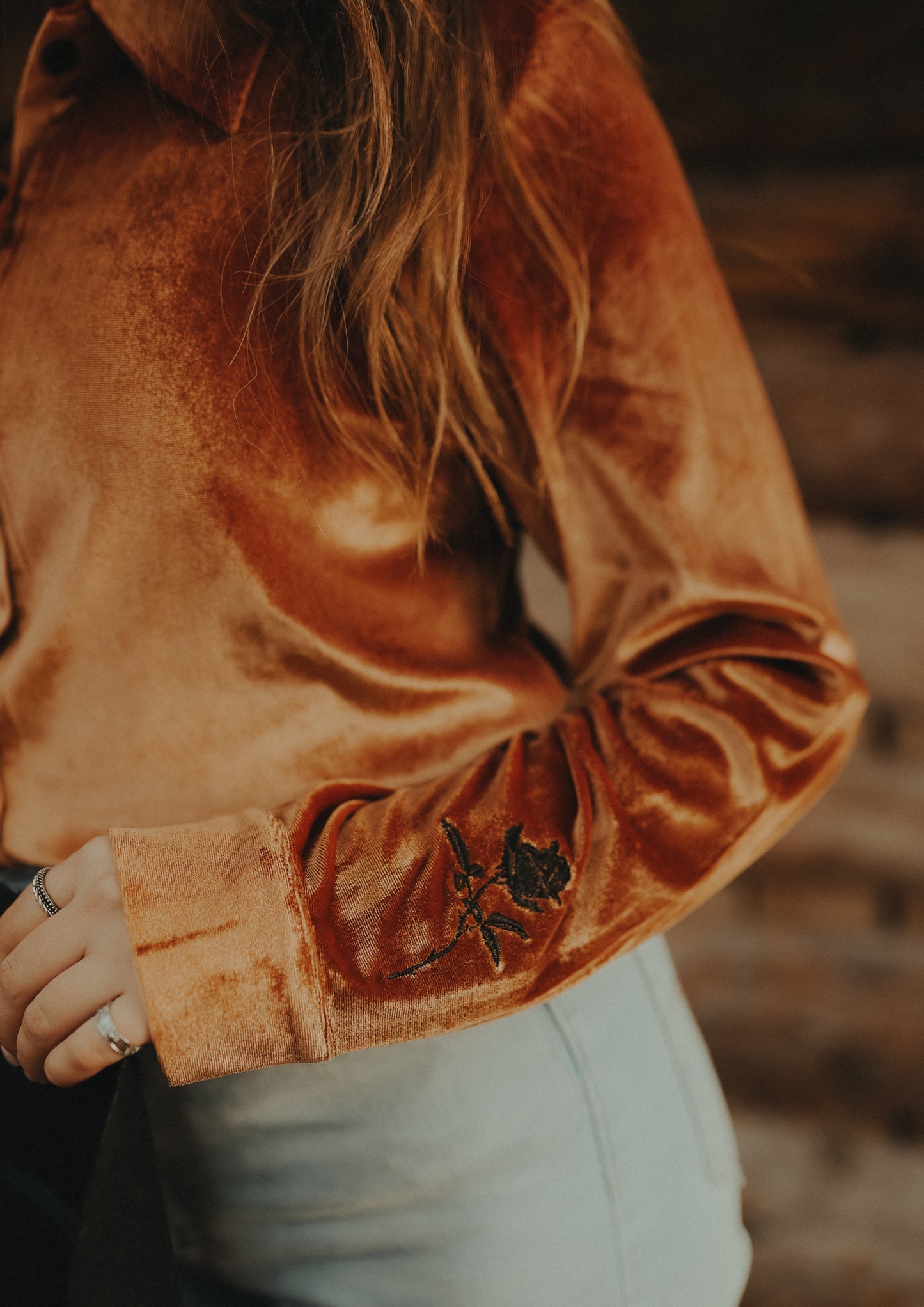 Golden Hour Velvet Rodeo Shirt