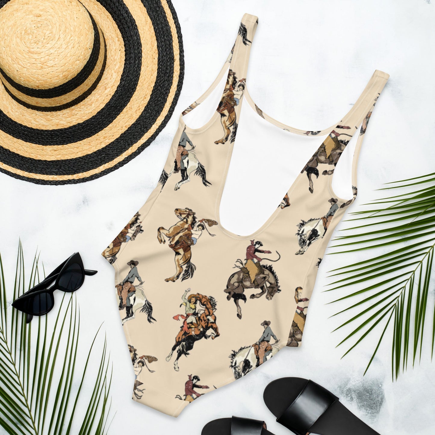 Vintage Cowgirl One-Piece Swimsuit