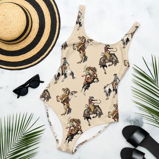 Vintage Cowgirl One-Piece Swimsuit