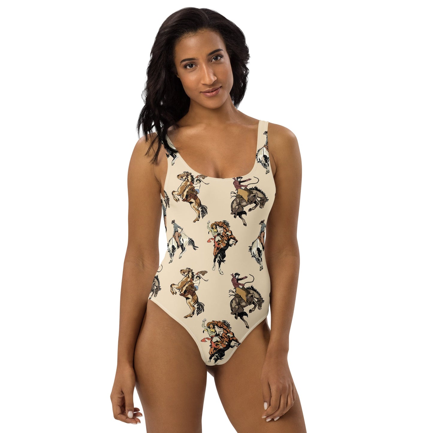 Vintage Cowgirl One-Piece Swimsuit