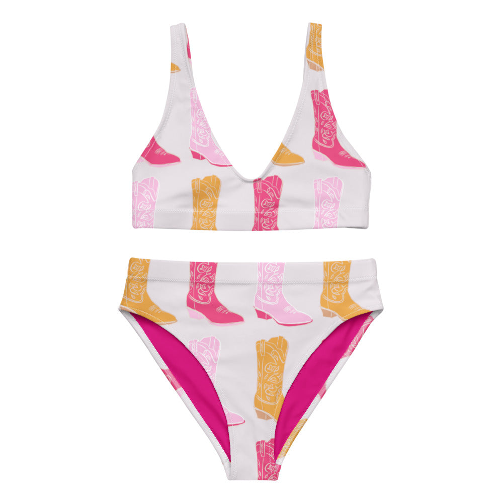 Neon Boots High Waisted Bikini