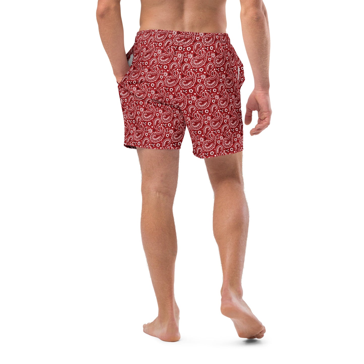 Red Bandana Men's Swim Trunks