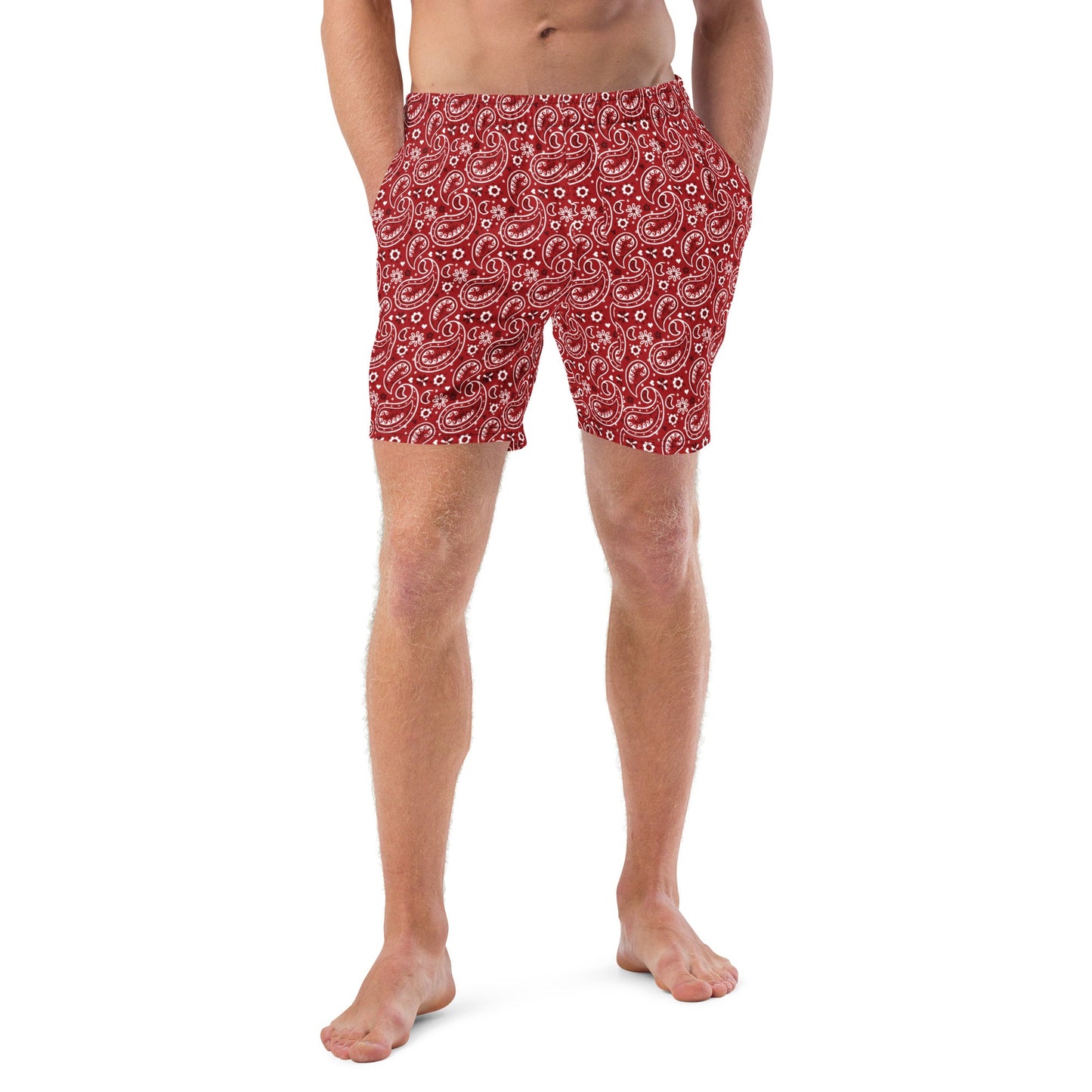 Red Bandana Men's Swim Trunks
