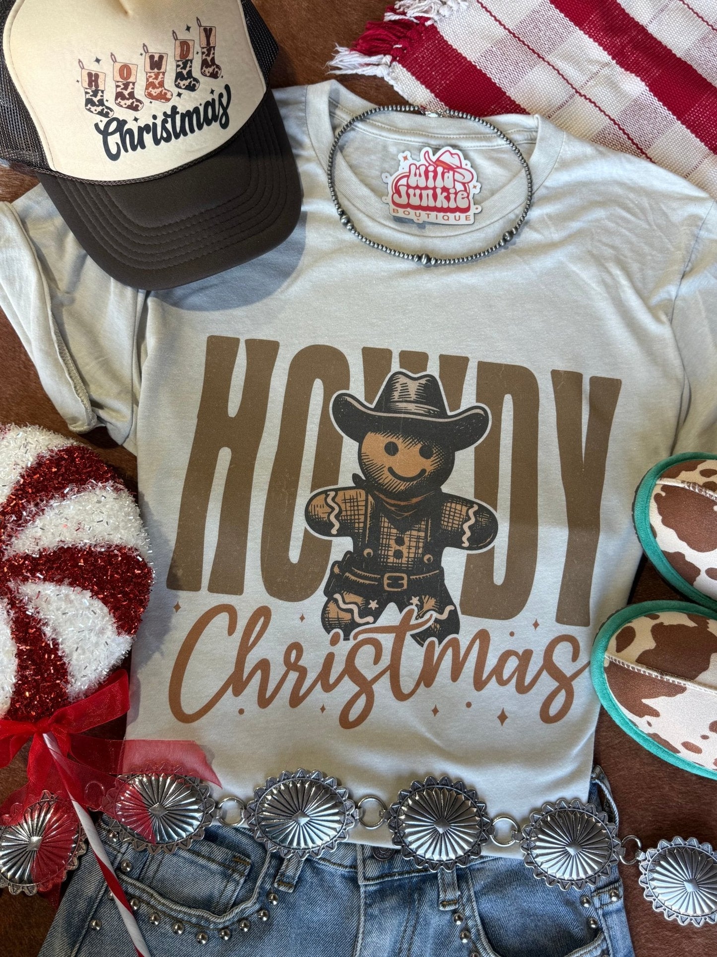 Cowboy Gingerbread Howdy Christmas Graphic Tee