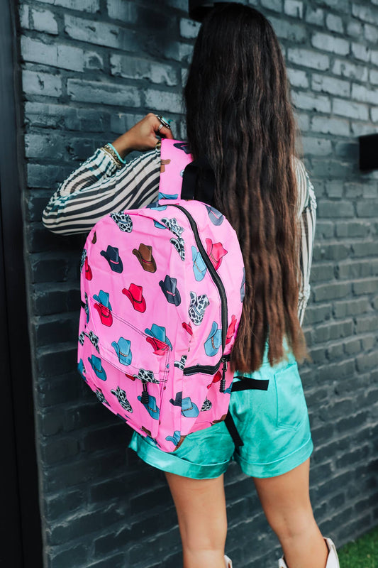 Pink Cowboy Hat Backpack and Lunch Box Set