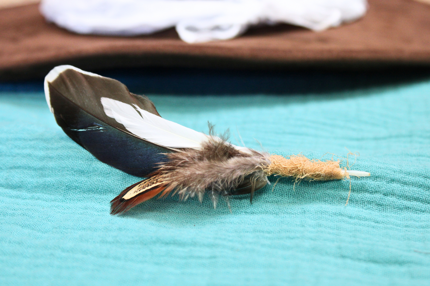 The Scout : Hand-Wrapped Natural Duck + Pheasant Hen Feather Pick