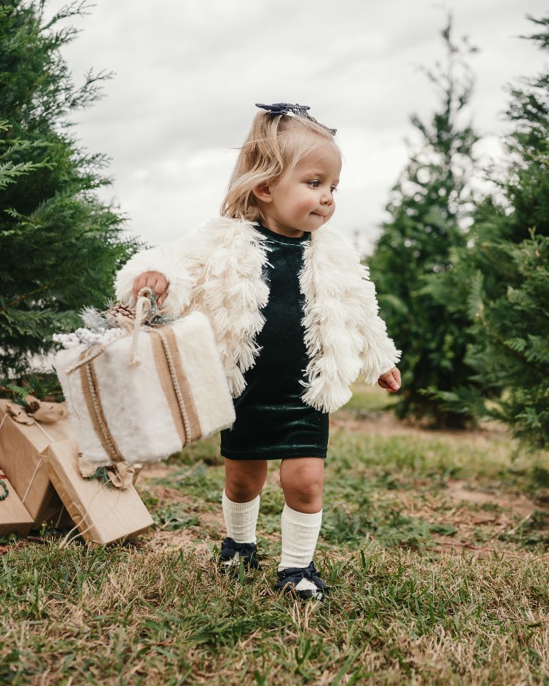 Fatima Faux Shag Layered Jacket - Ivory