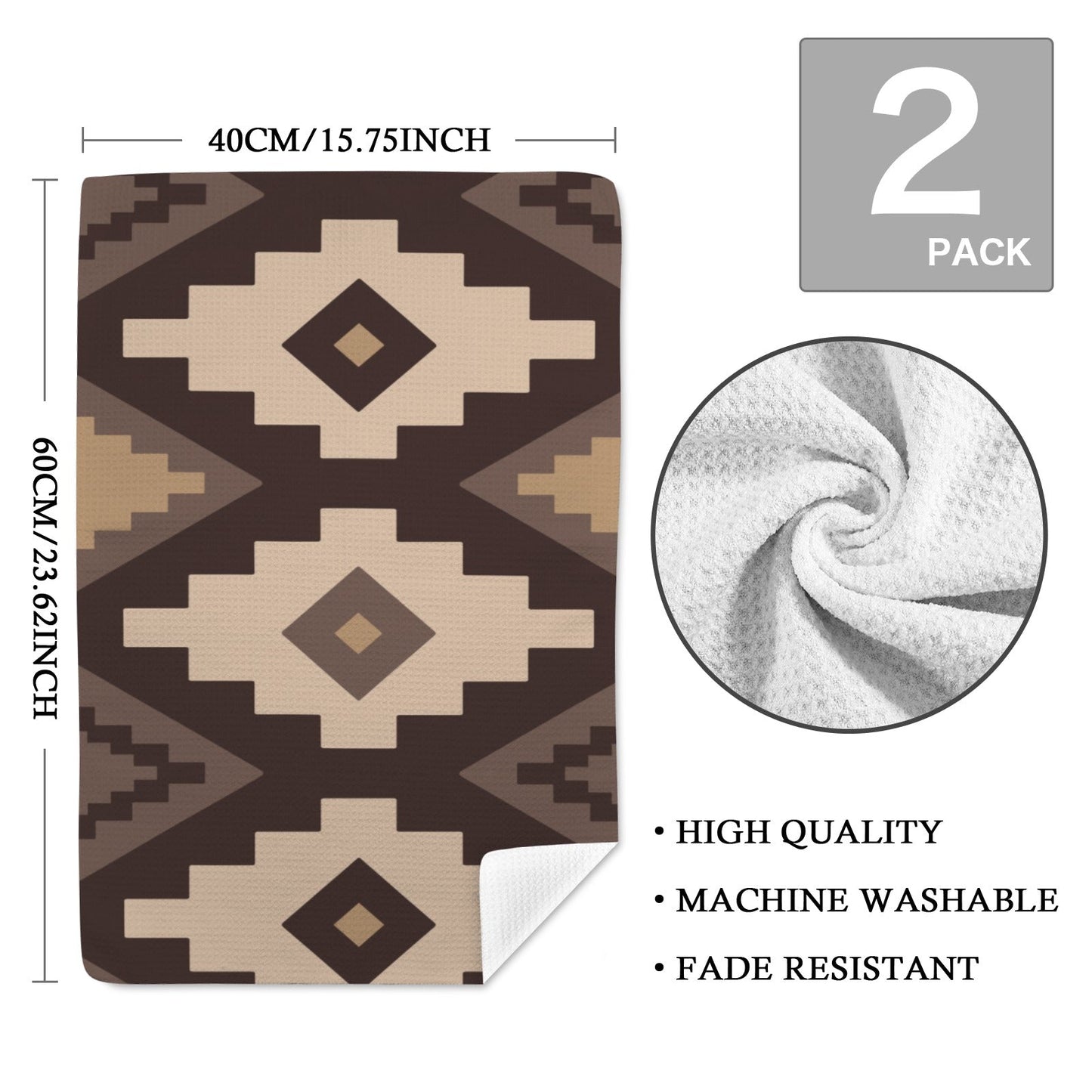 Earth Aztec Set of 2 Dish Towels Kitchen Towel