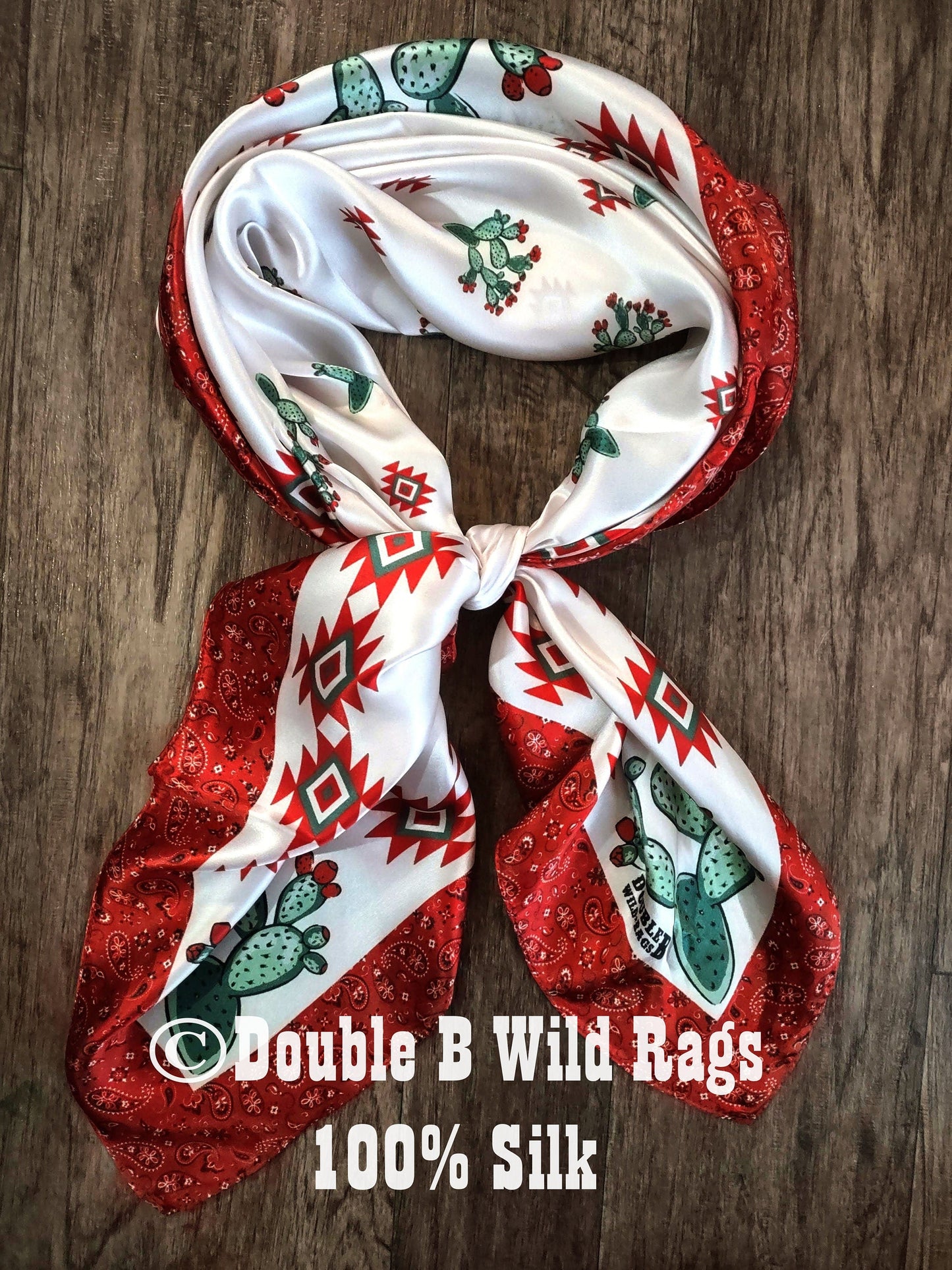 Cactus with Red Bandana Border Wild Rag