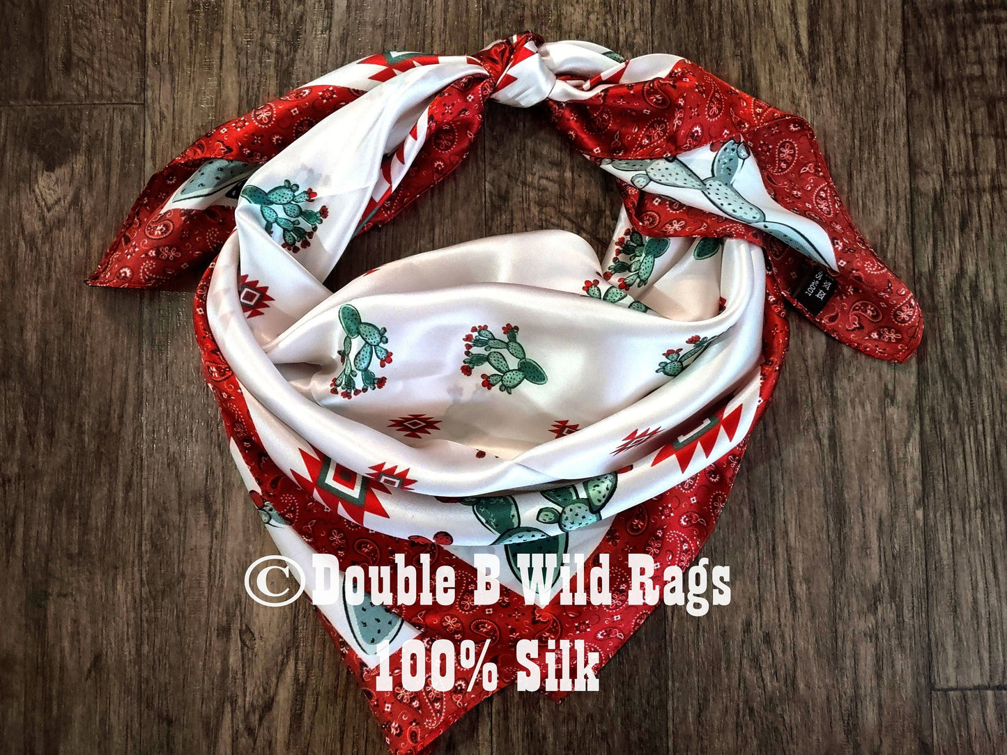 Cactus with Red Bandana Border Wild Rag