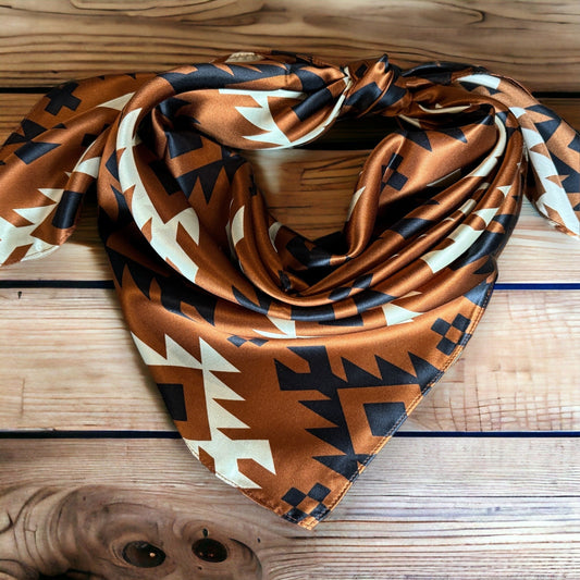 Rust Brown, Black, & Ivory Tribal Wild Rags