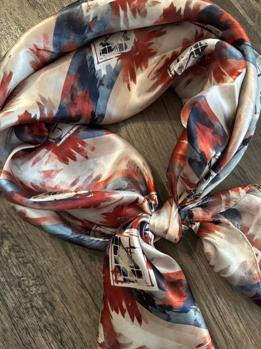 Navy Blue, Copper, & Ivory Wild Rag
