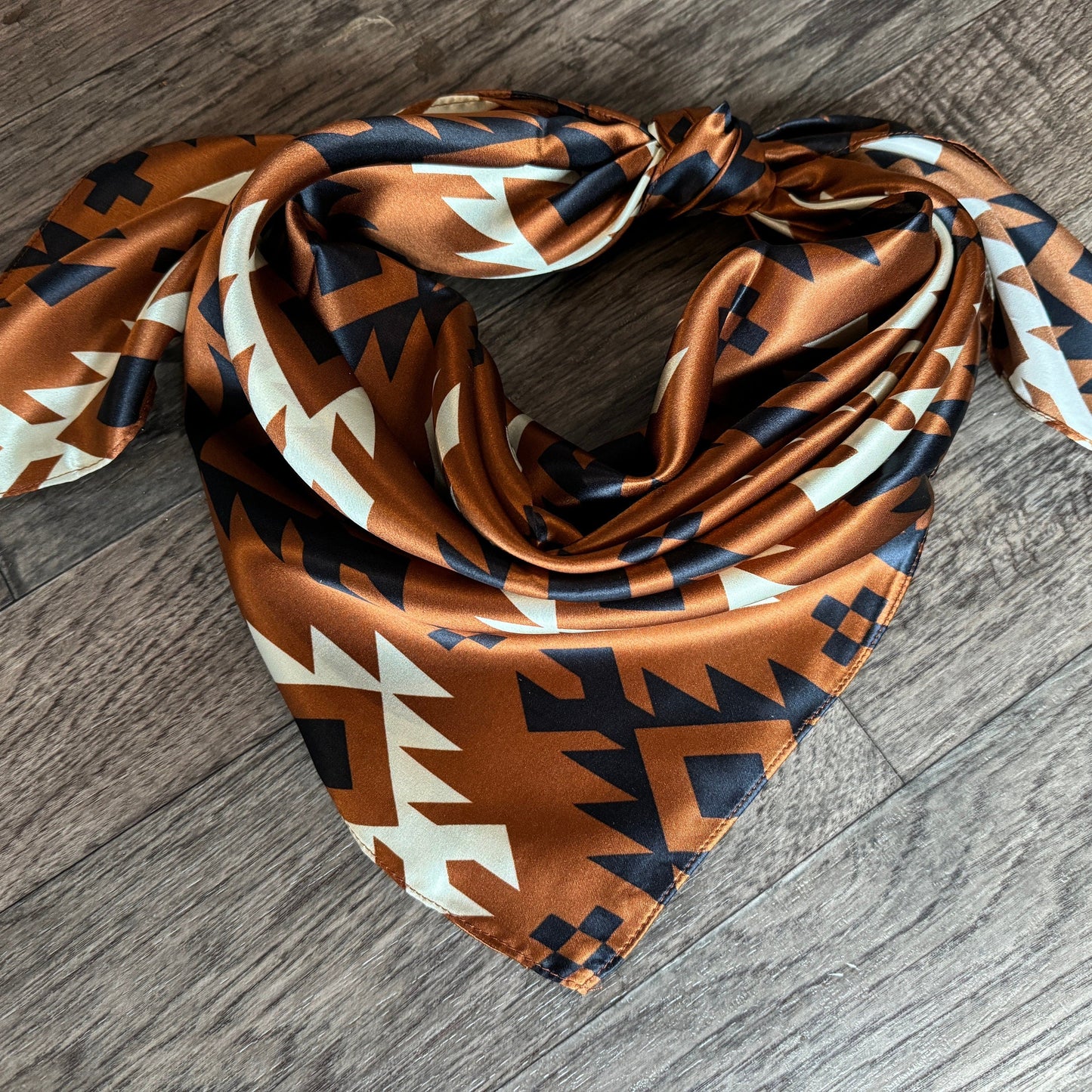 Rust Brown, Black, & Ivory Tribal Wild Rags