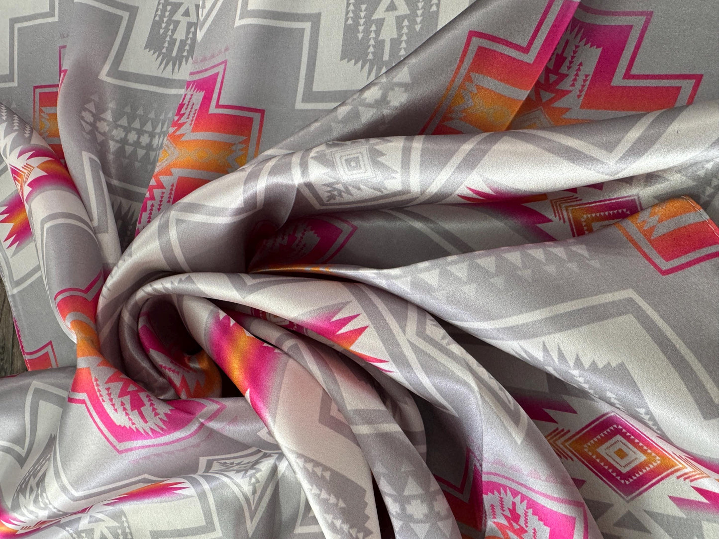 Silver and Hot Pink Navajo Style Wild Rag