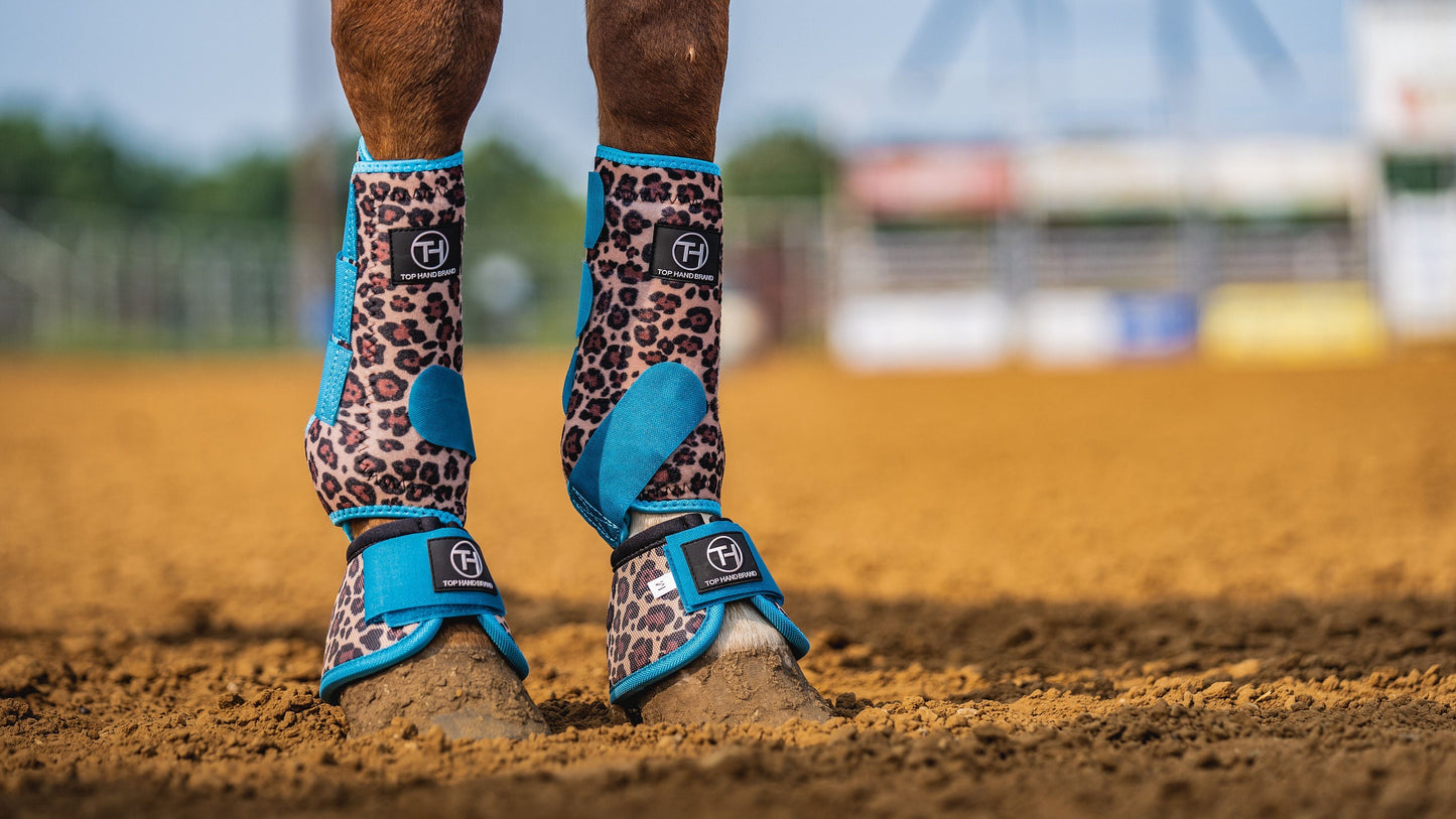Cheetah and Turquoise Sport Boots