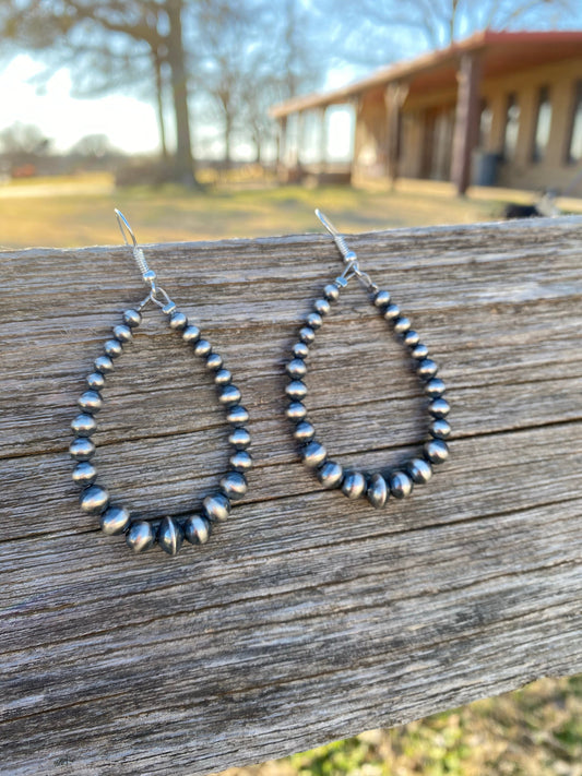 Sterling Silver Pearl Teardrop Earrings