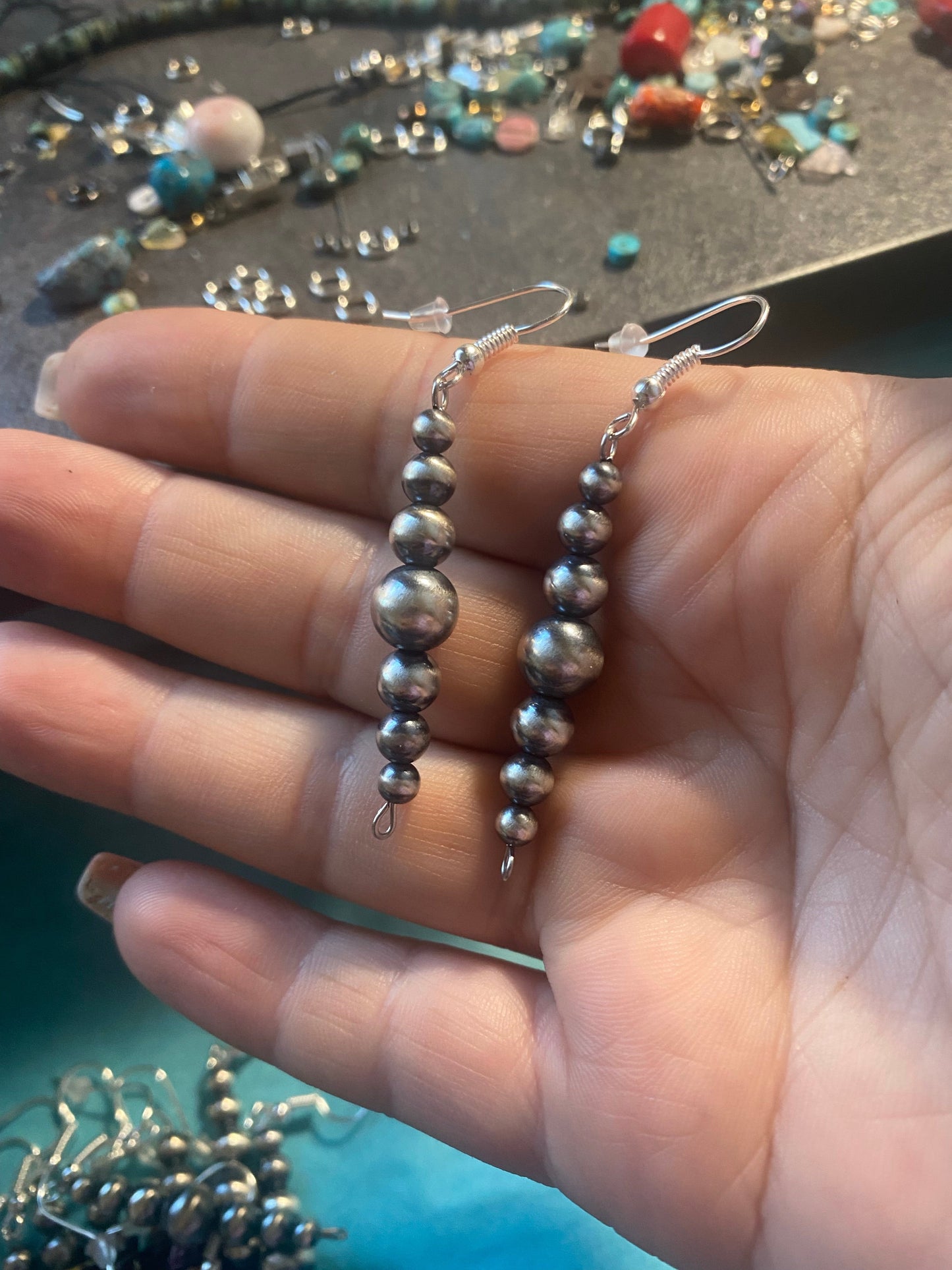 Sterling Silver Pearls Earrings