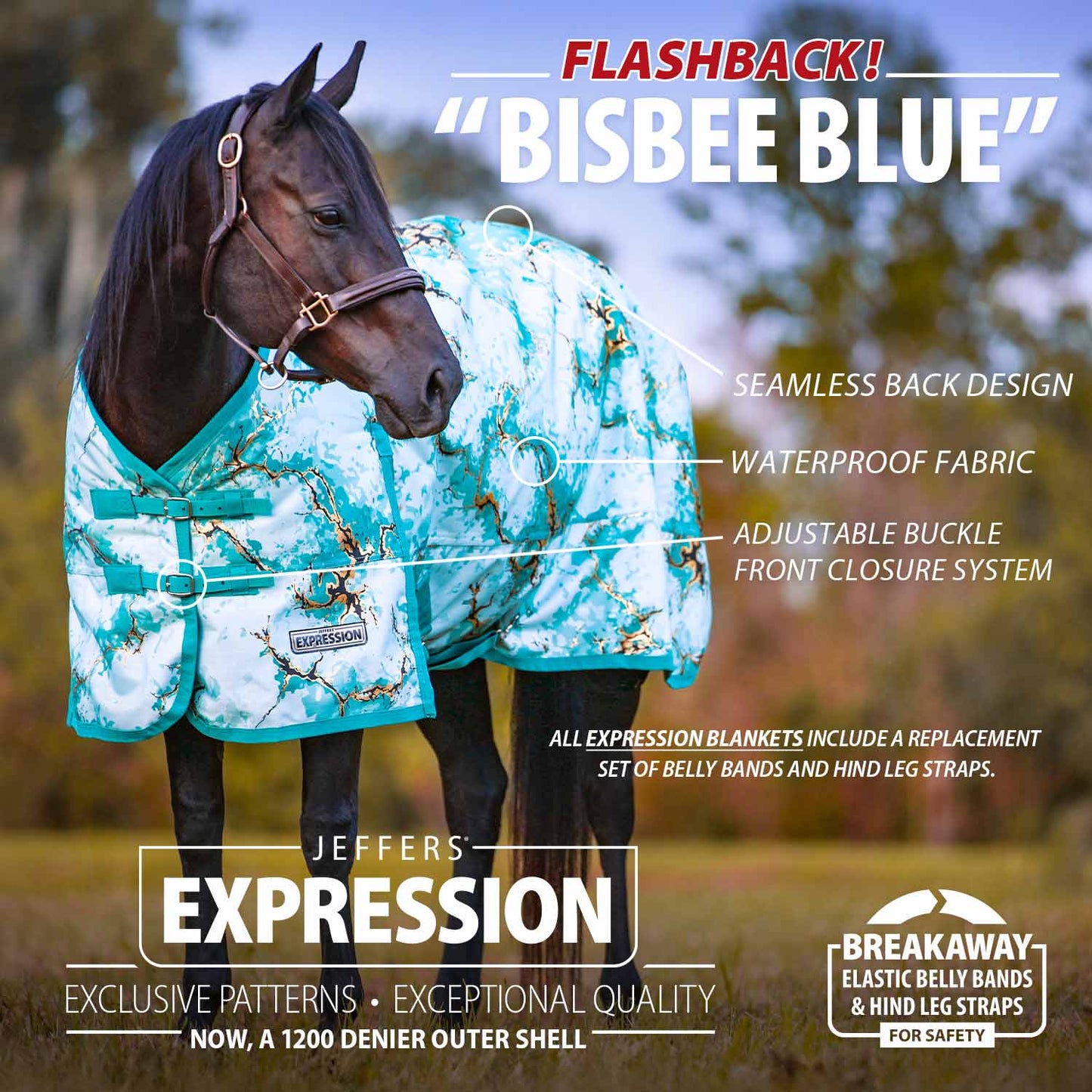 1200 Denier Standard Neck Turnout Horse Blanket, 240 Gram