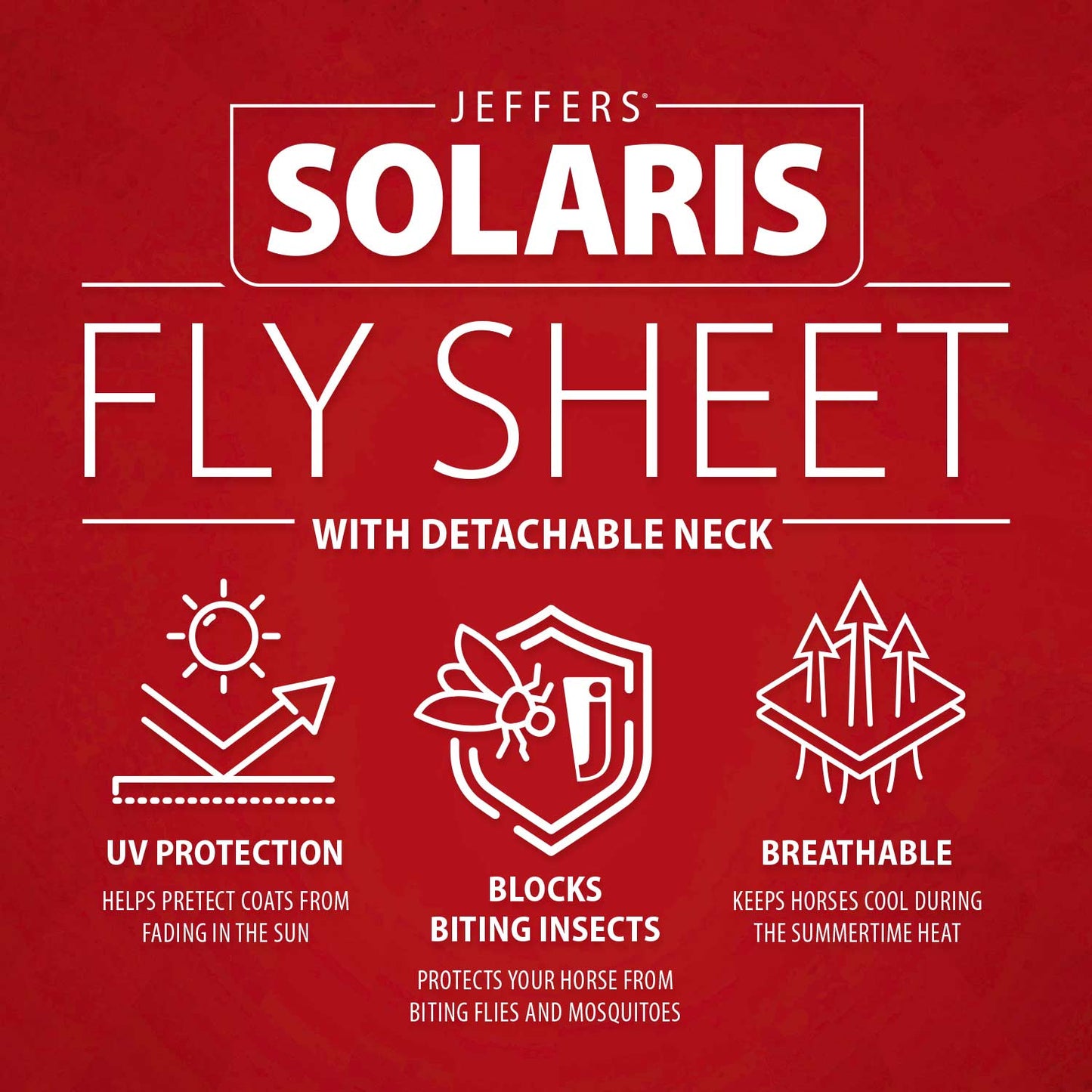 Solaris Horse Fly Sheet with Detachable Neck, Grey & Red