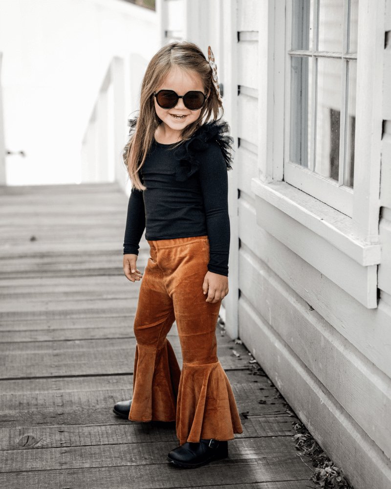 June Ruffle Shoulder Top & Leotard - Black